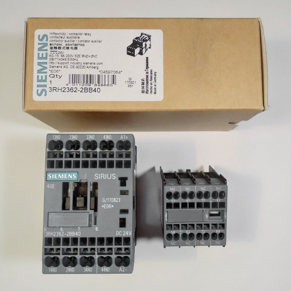 1228 Контактор вспомогательный 3RH2362-2BB40 6NO+2НЗ_ДЕ